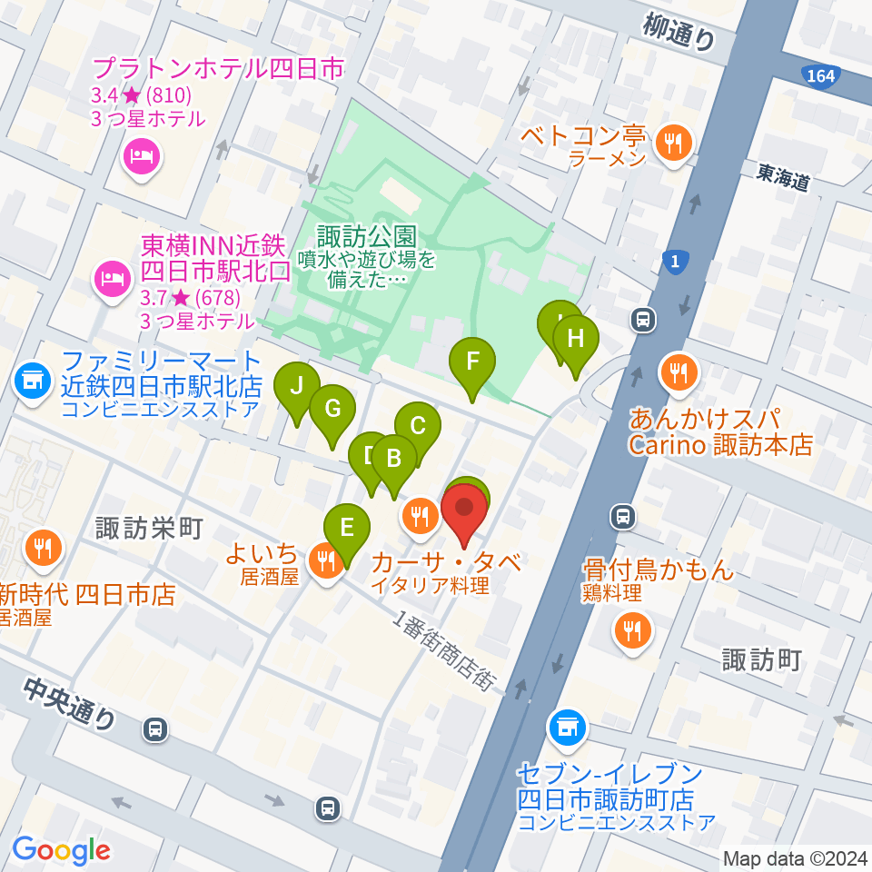 コスモ楽器周辺のカフェ一覧地図