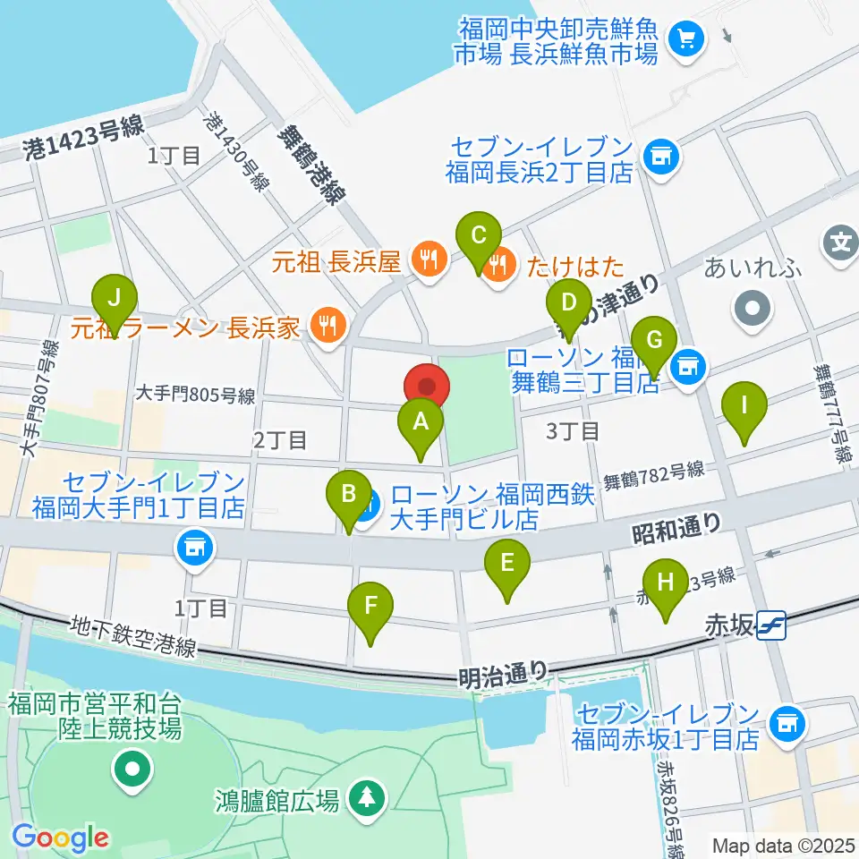 音楽塾ヴォイス福岡本校周辺のカフェ一覧地図