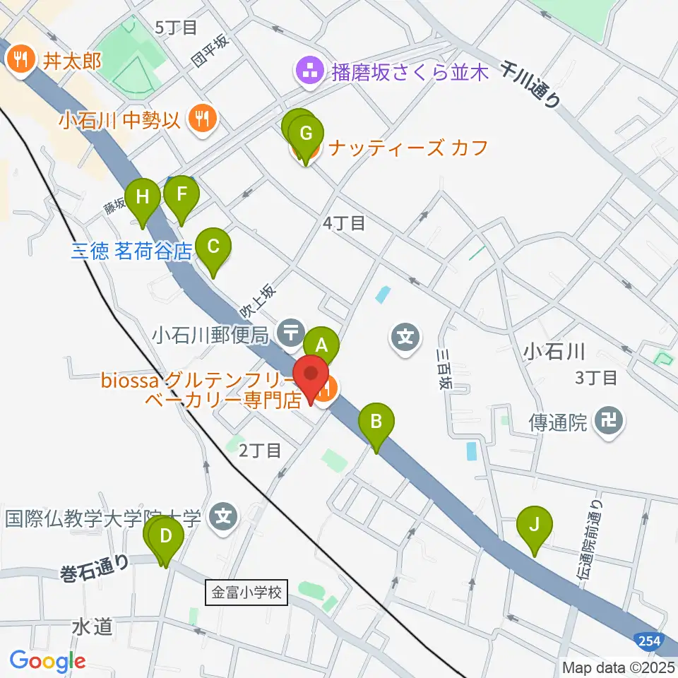 西部ピアノ東京周辺のカフェ一覧地図