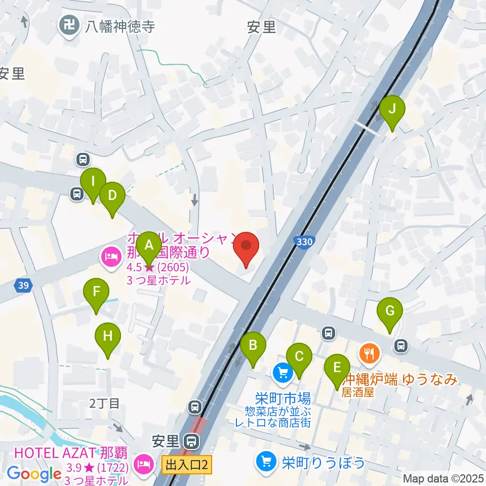 西部ピアノ 沖縄工房周辺のカフェ一覧地図
