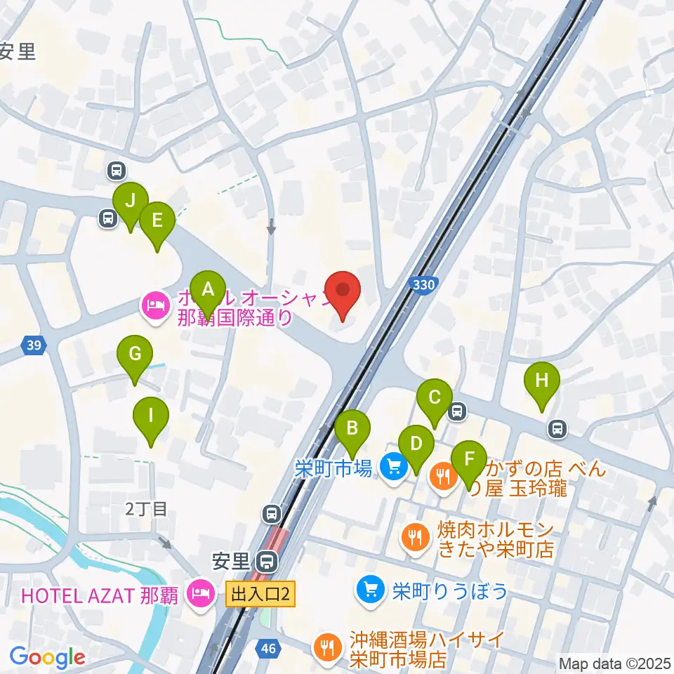 西部ピアノ 沖縄工房周辺のカフェ一覧地図