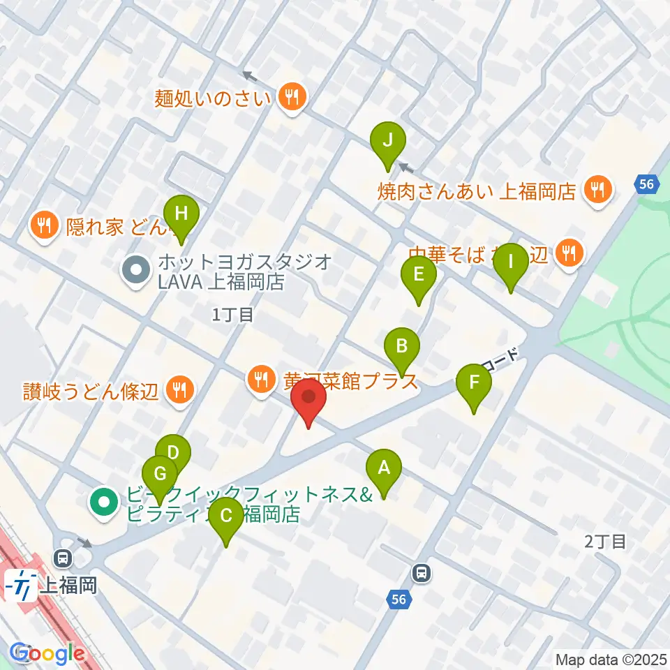 スカイワードミュージックスクール周辺のカフェ一覧地図