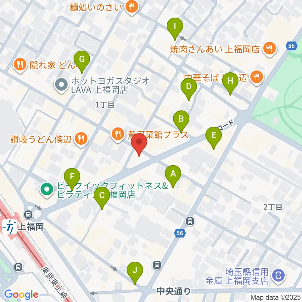 スカイワードミュージックスクール周辺のカフェ一覧地図