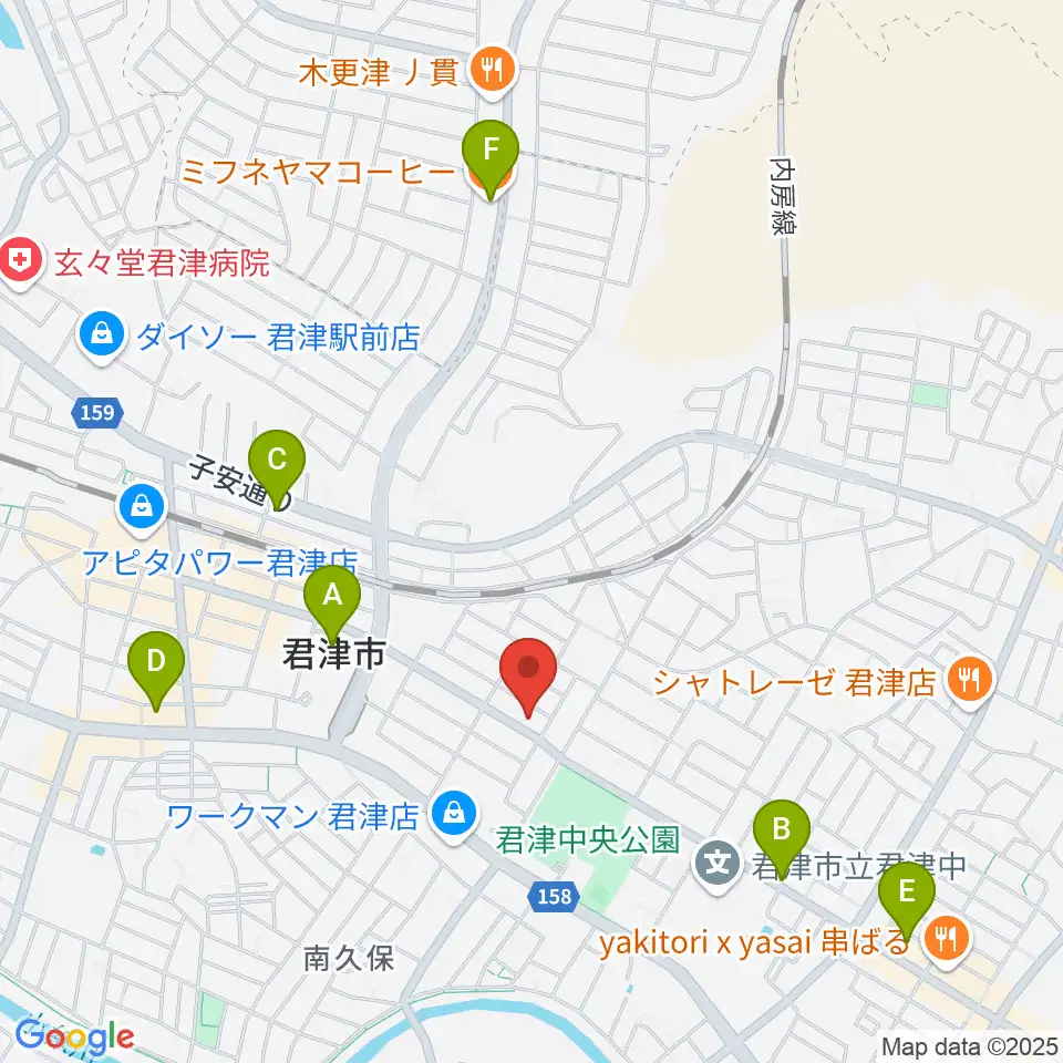 音楽教室ピアチェーレ周辺のカフェ一覧地図
