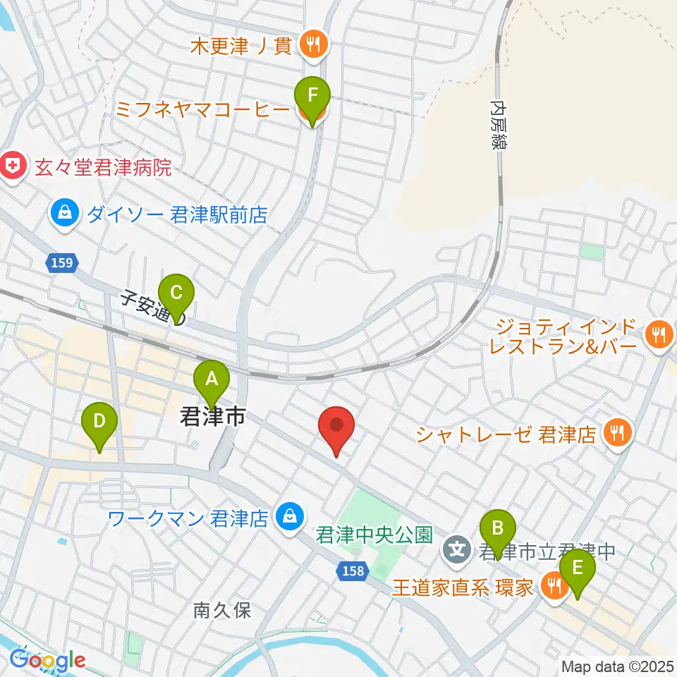 音楽教室ピアチェーレ周辺のカフェ一覧地図