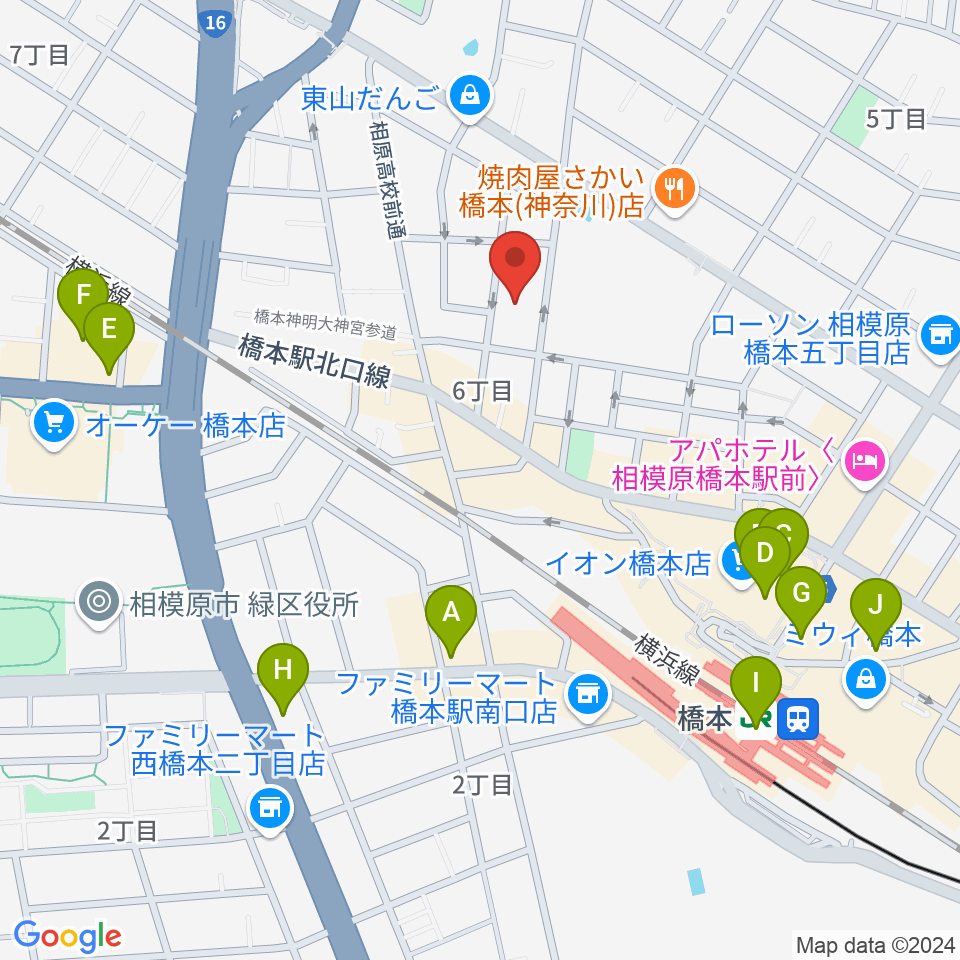 Piacere Music School 橋本教室周辺のカフェ一覧地図