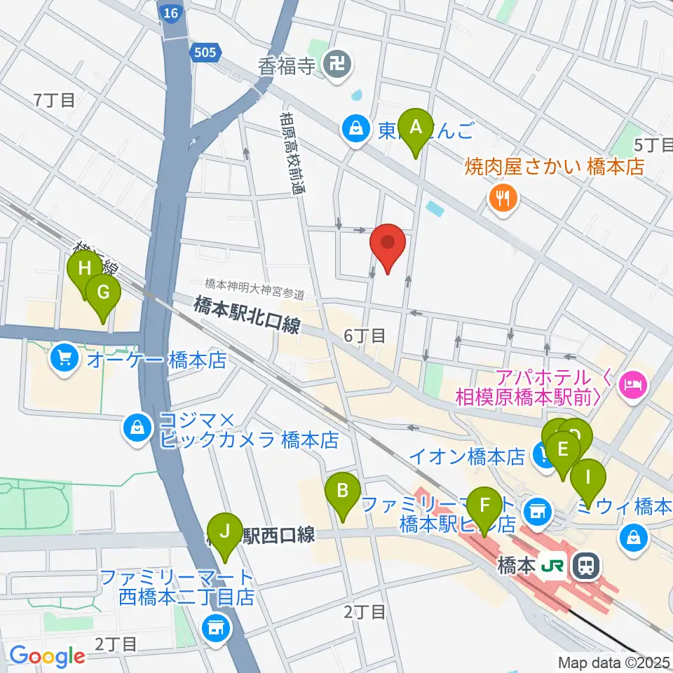 Piacere Music School 橋本教室周辺のカフェ一覧地図