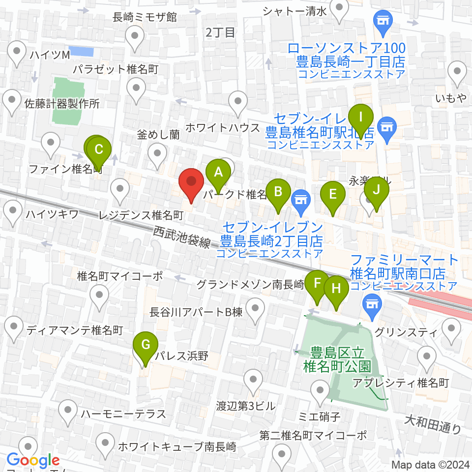 バッハはうす周辺のカフェ一覧地図