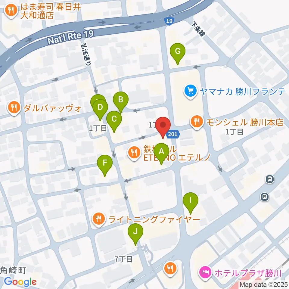 ジュンセイギターズ周辺のカフェ一覧地図