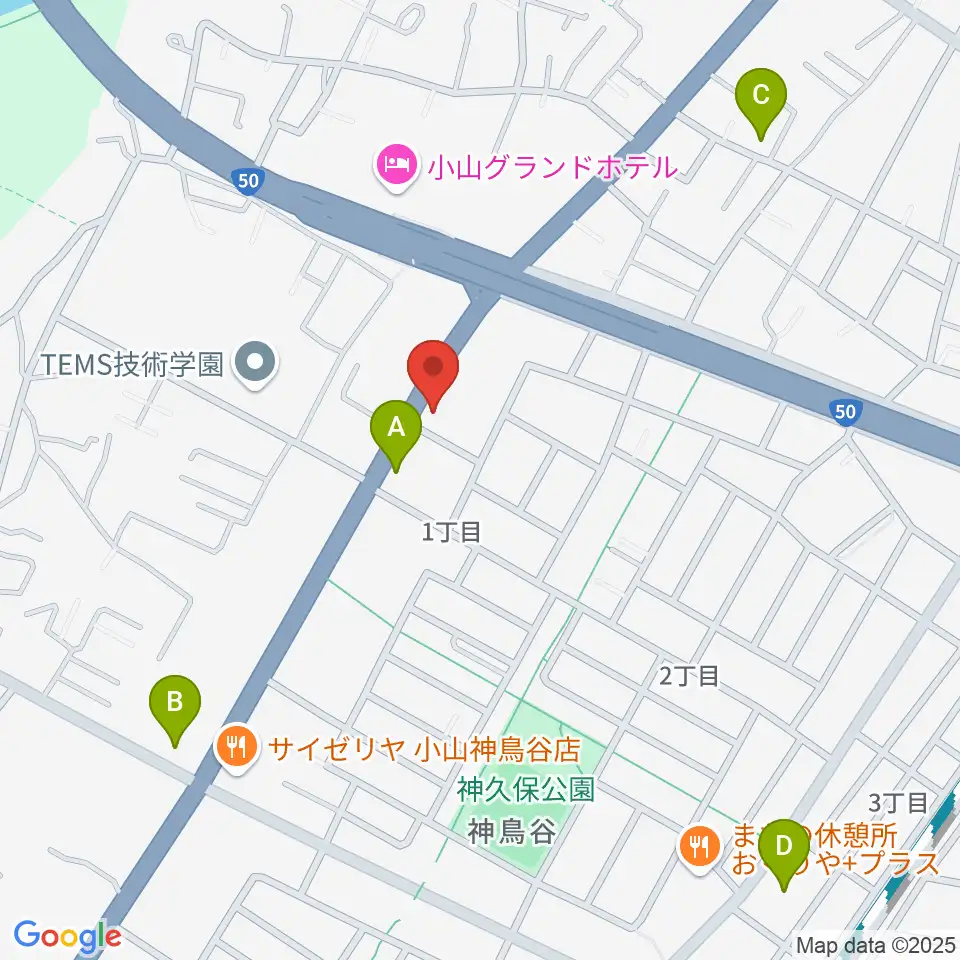 小山センター ヤマハミュージック周辺のカフェ一覧地図