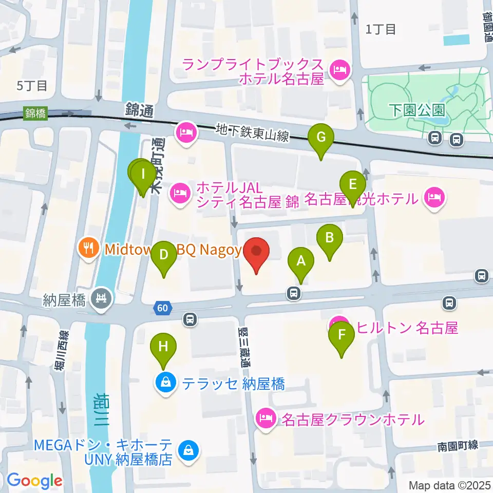 ヤマハミュージック 名古屋店周辺のカフェ一覧地図