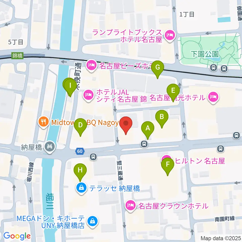 ヤマハミュージック 名古屋店周辺のカフェ一覧地図