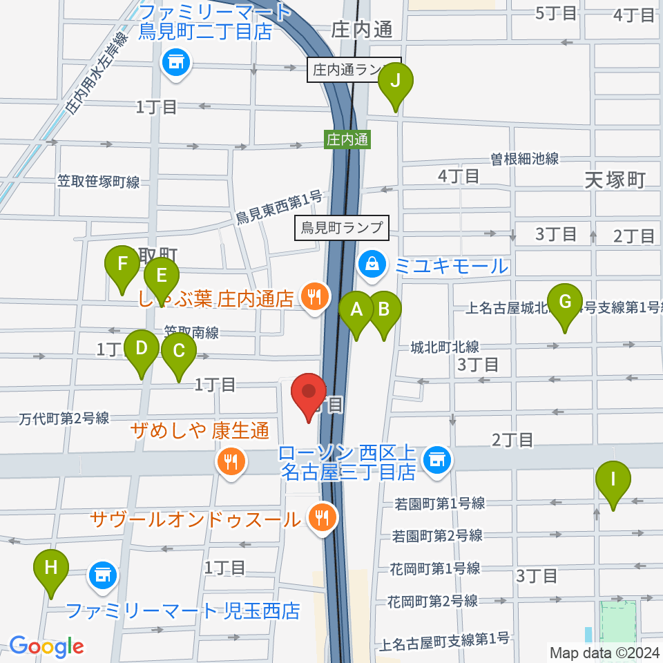 ヤマハミュージック リニューアルピアノショップ周辺のカフェ一覧地図