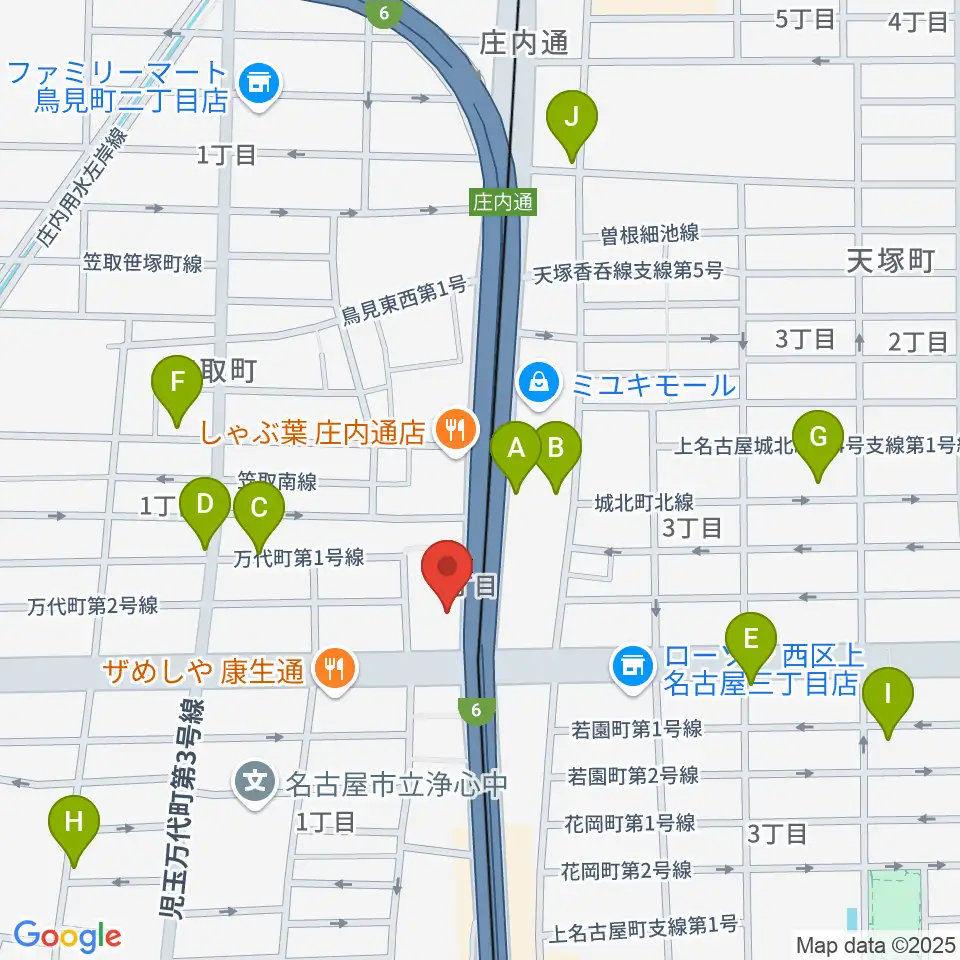 ヤマハミュージック リニューアルピアノショップ周辺のカフェ一覧地図