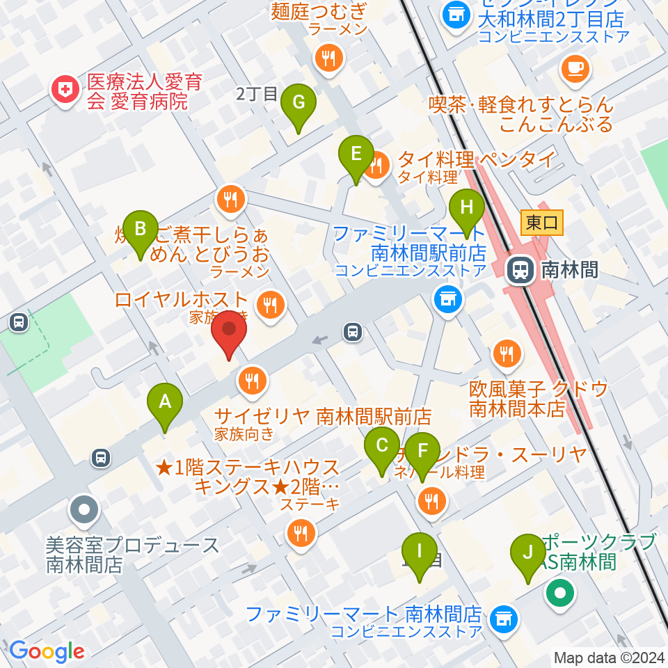 みゆき音楽アトリエ周辺のカフェ一覧地図