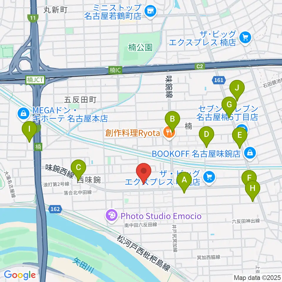 味鋺音楽センター ヤマハミュージック周辺のカフェ一覧地図