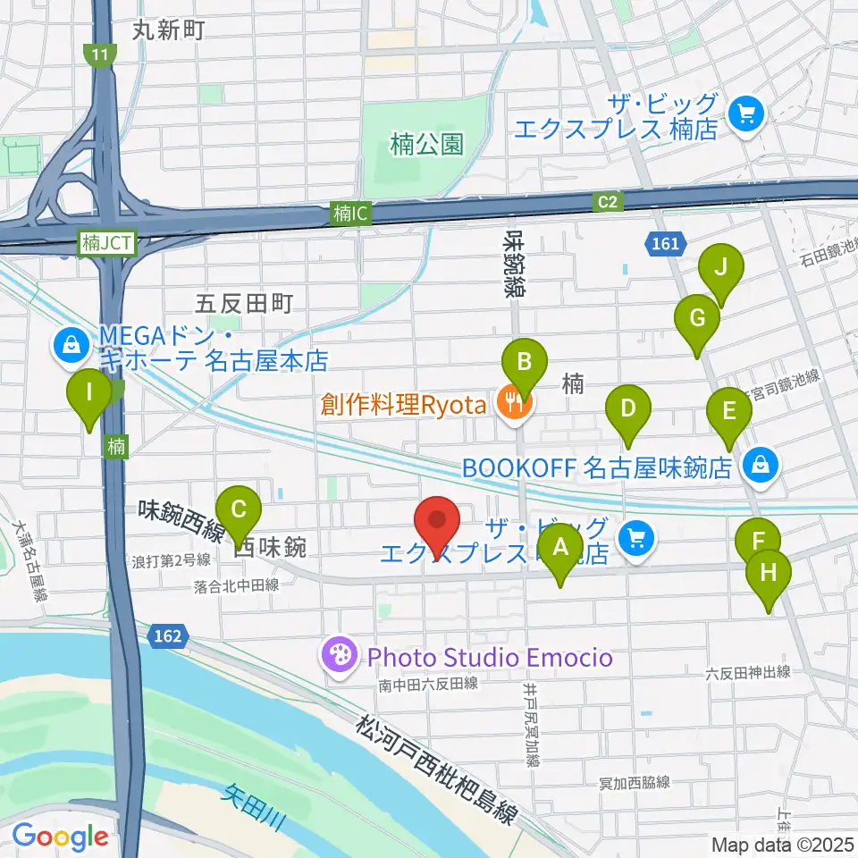 味鋺音楽センター ヤマハミュージック周辺のカフェ一覧地図