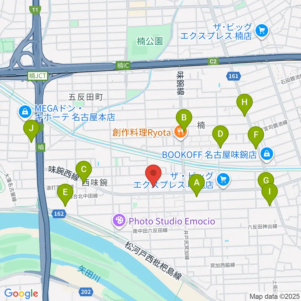 味鋺音楽センター ヤマハミュージック周辺のカフェ一覧地図