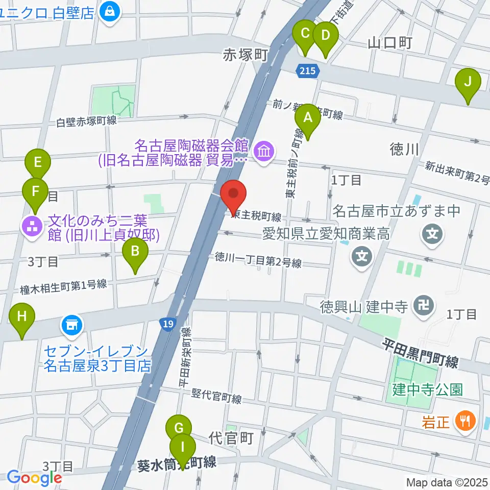 徳川センター ヤマハミュージック周辺のカフェ一覧地図