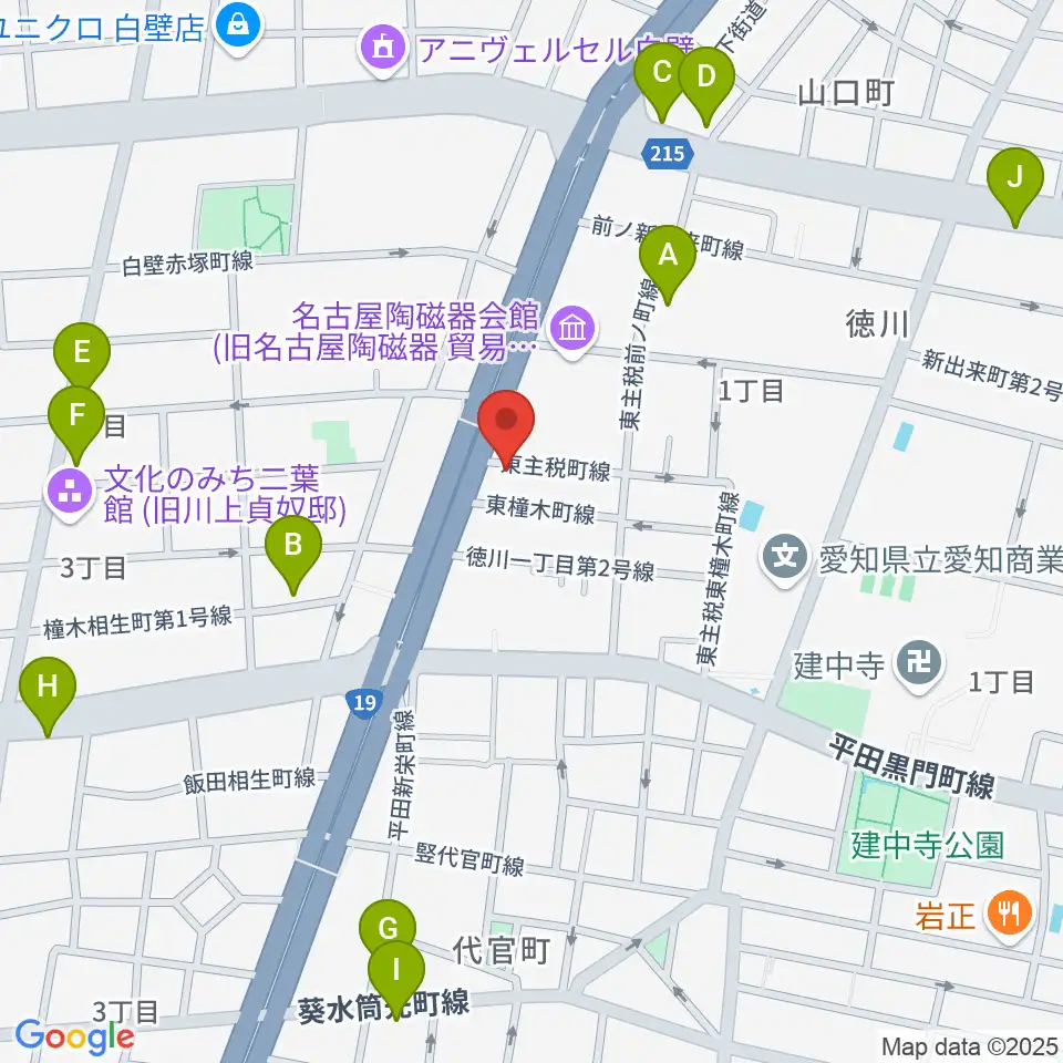 徳川センター ヤマハミュージック周辺のカフェ一覧地図