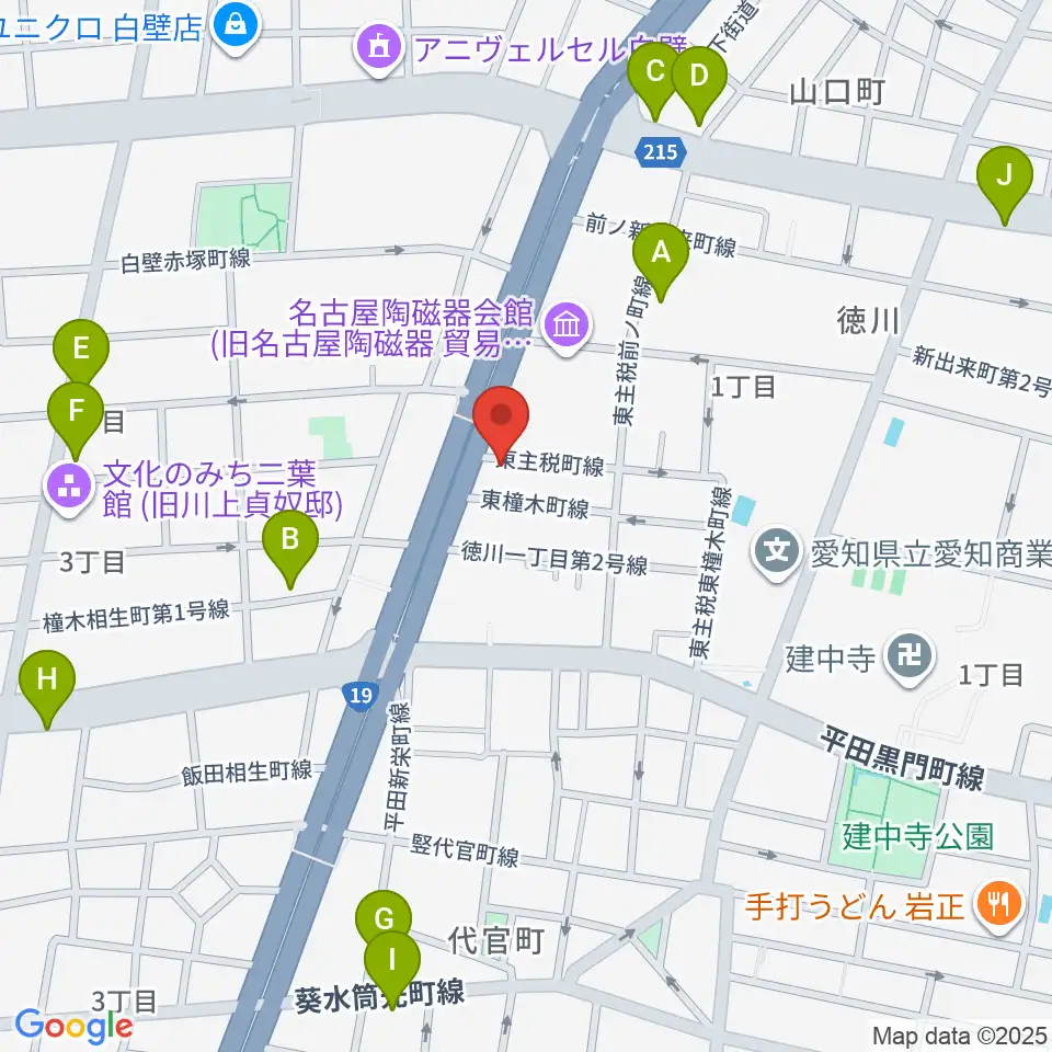 徳川センター ヤマハミュージック周辺のカフェ一覧地図