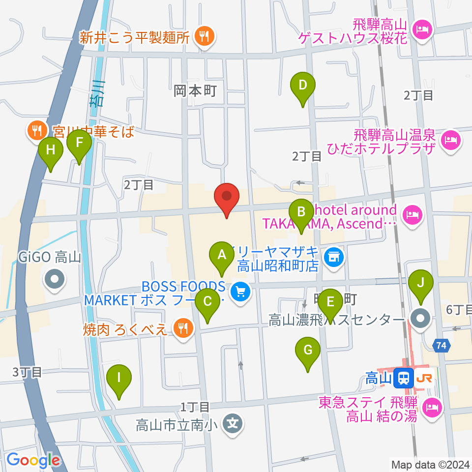 コサカ楽器カルパティオ店周辺のカフェ一覧地図