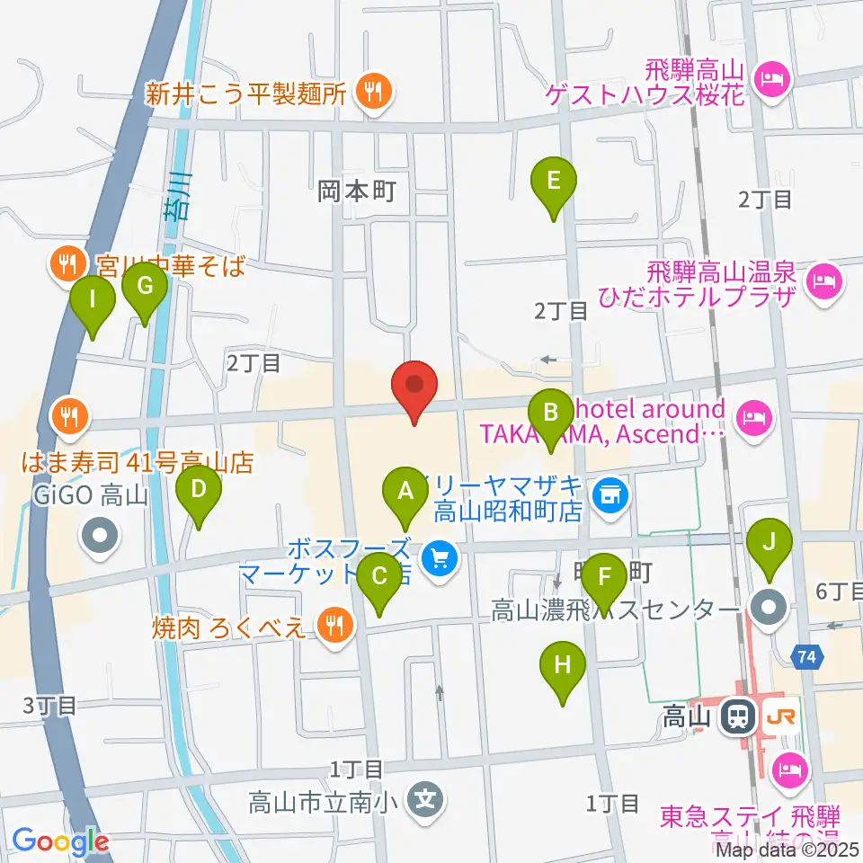 コサカ楽器 カルパティオ店周辺のカフェ一覧地図
