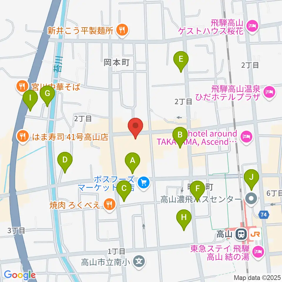 コサカ楽器 カルパティオ店周辺のカフェ一覧地図