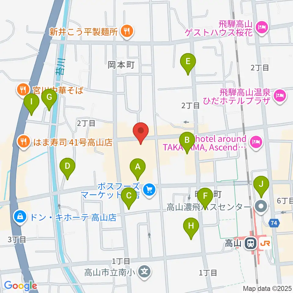 コサカ楽器 カルパティオ店周辺のカフェ一覧地図