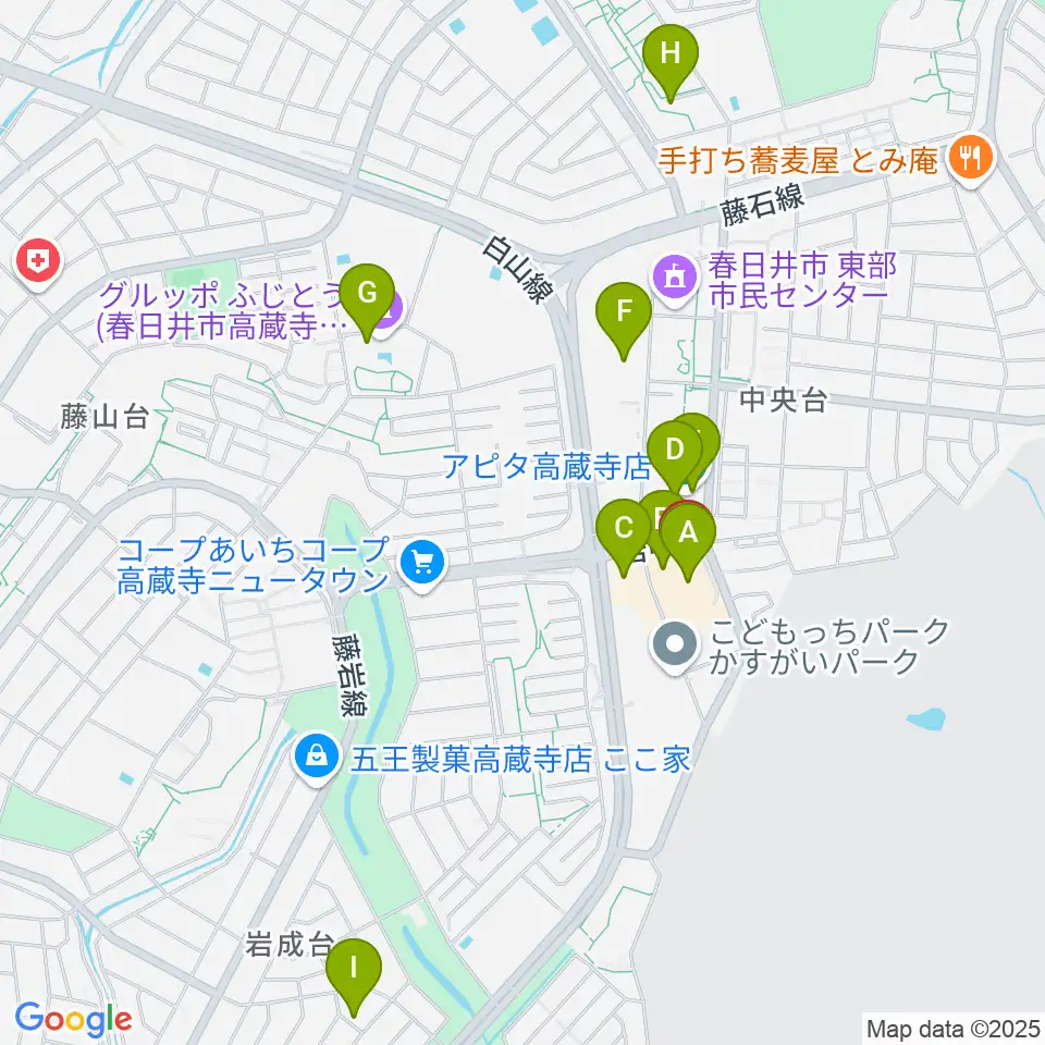 サンマルシェセンター ヤマハミュージック周辺のカフェ一覧地図