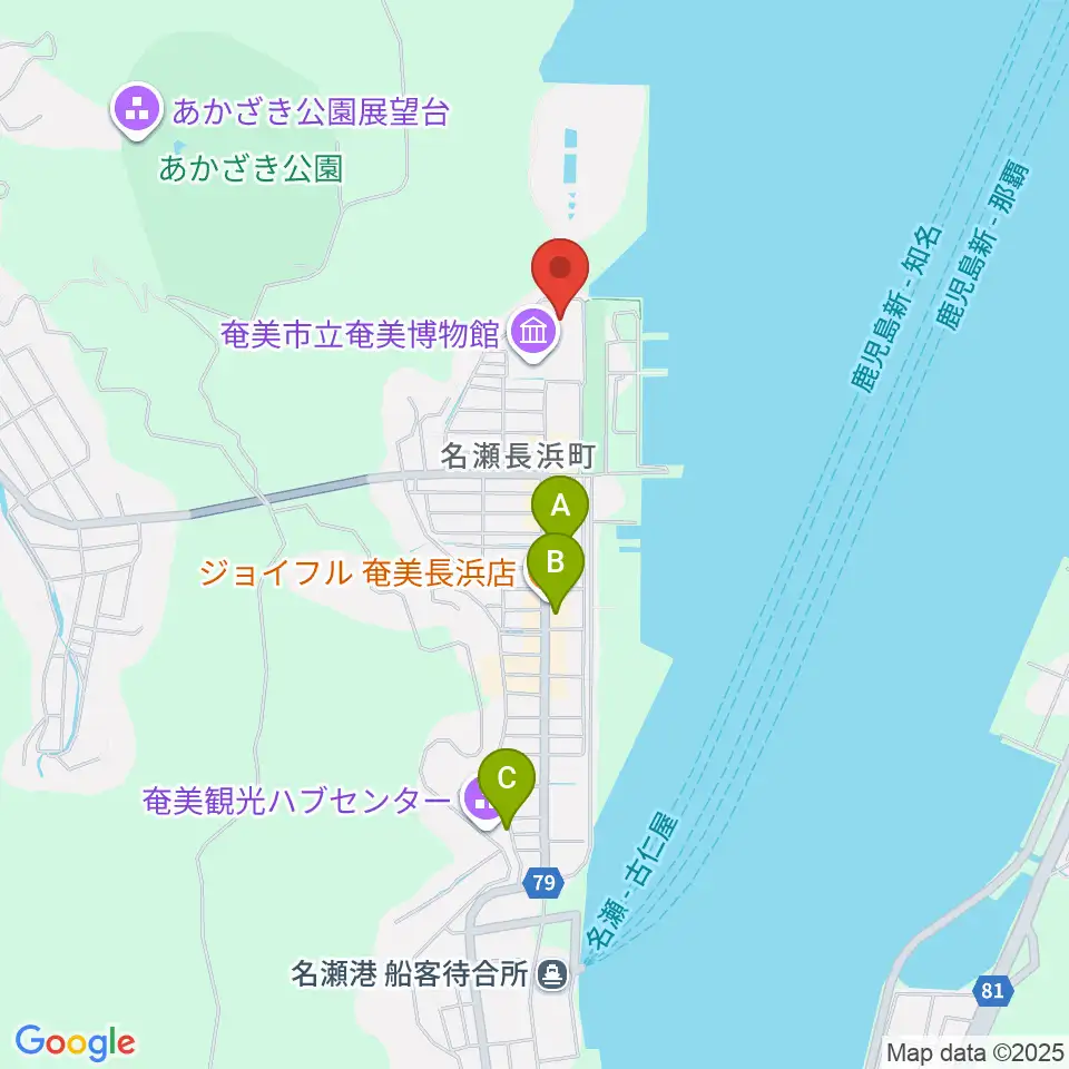 奄美振興会館周辺のカフェ一覧地図