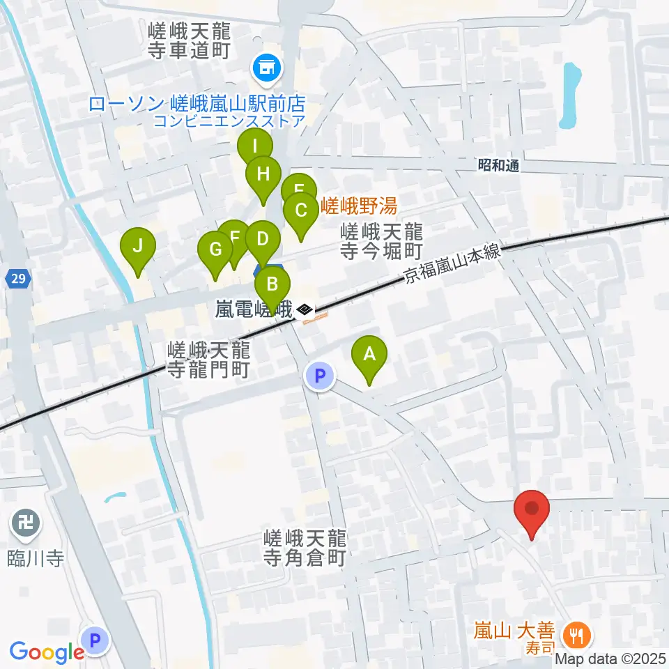 ピアノヨシカワ周辺のカフェ一覧地図