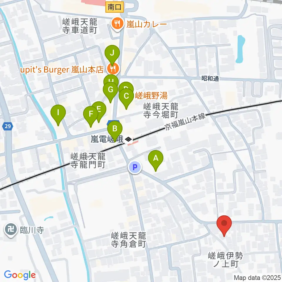 ピアノヨシカワ周辺のカフェ一覧地図