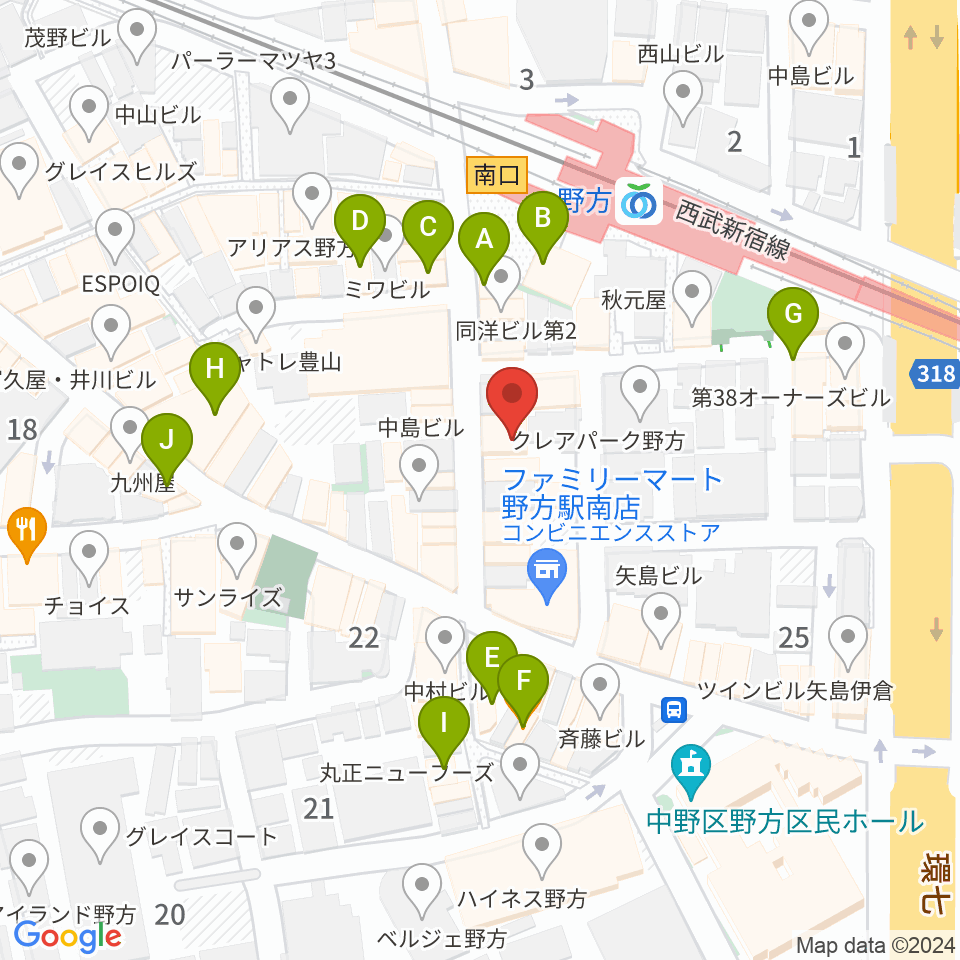 Iwoo NOGATA周辺のカフェ一覧地図