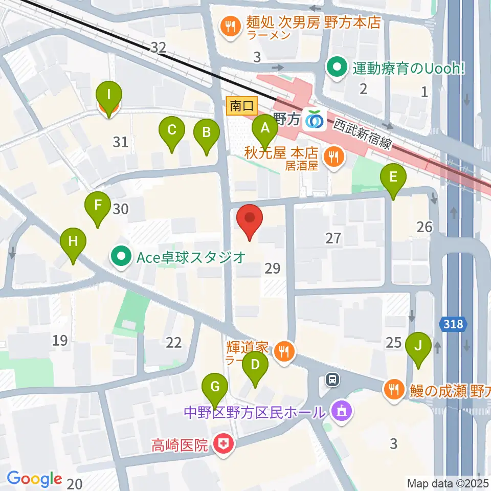 Iwoo NOGATA周辺のカフェ一覧地図