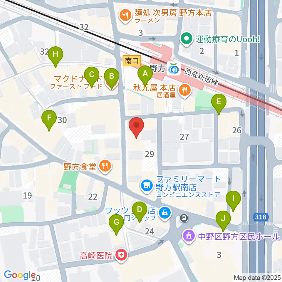 Iwoo NOGATA周辺のカフェ一覧地図