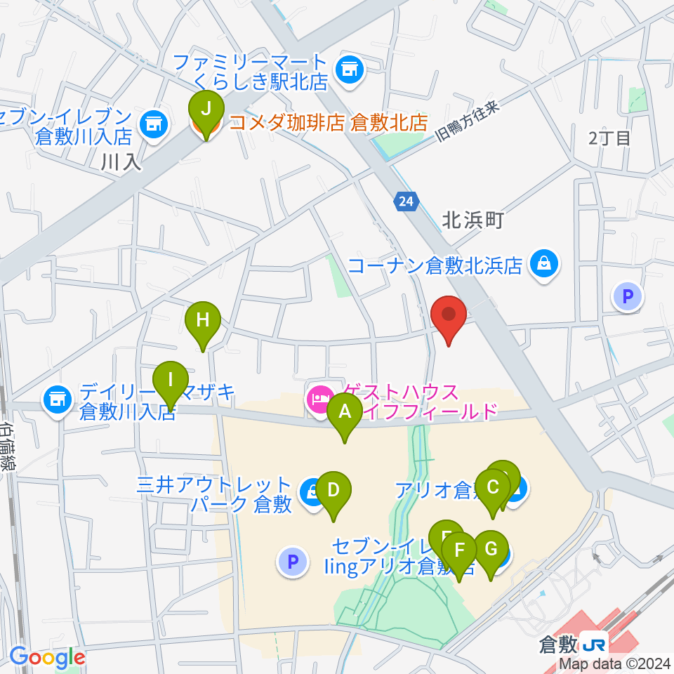 伊丹典子マンドリンアカデミア教室周辺のカフェ一覧地図