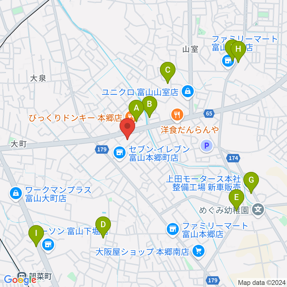 開進堂楽器 MPC富山南周辺のカフェ一覧地図