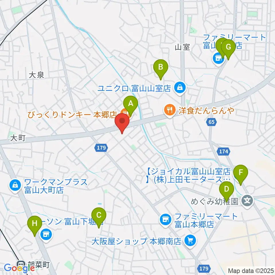 開進堂楽器 MPC富山南周辺のカフェ一覧地図