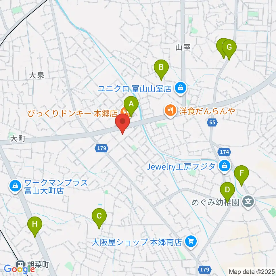 開進堂楽器 MPC富山南周辺のカフェ一覧地図