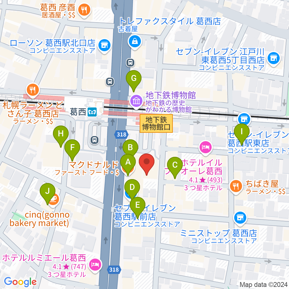 葛西Clioピアノ教室周辺のカフェ一覧地図