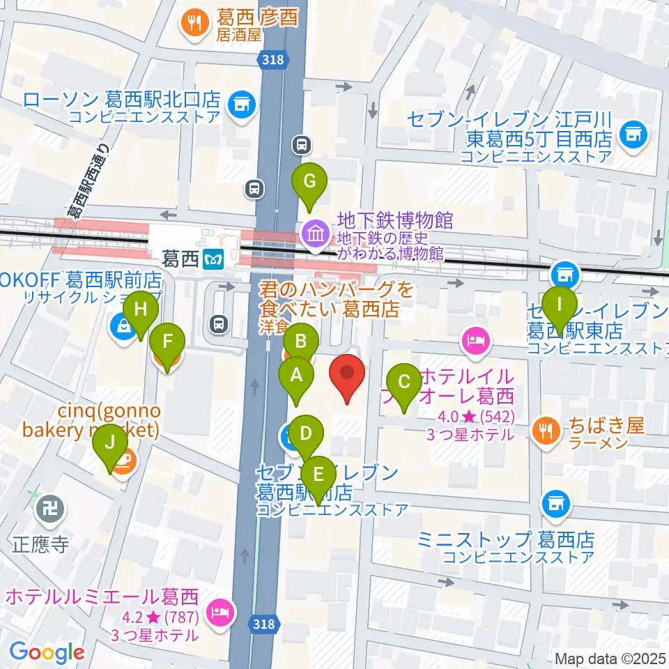 葛西Clioピアノ教室周辺のカフェ一覧地図