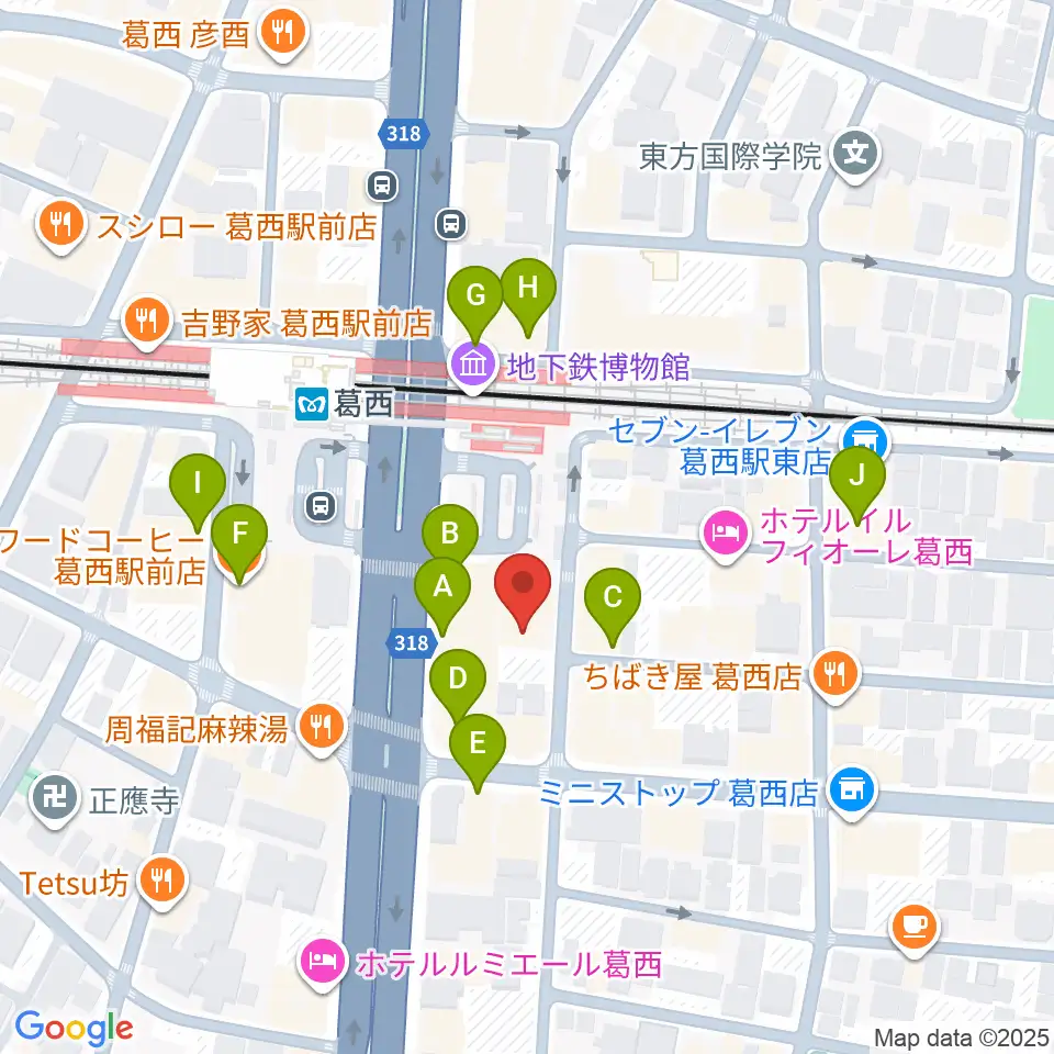 葛西Clioピアノ教室周辺のカフェ一覧地図