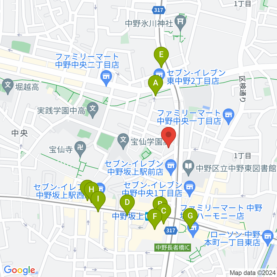 D,IOS中野坂上スタジオ周辺のカフェ一覧地図