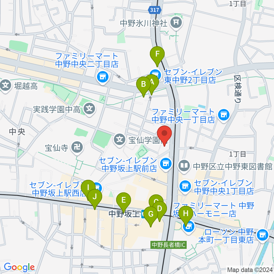 D,IOS中野坂上スタジオ周辺のカフェ一覧地図