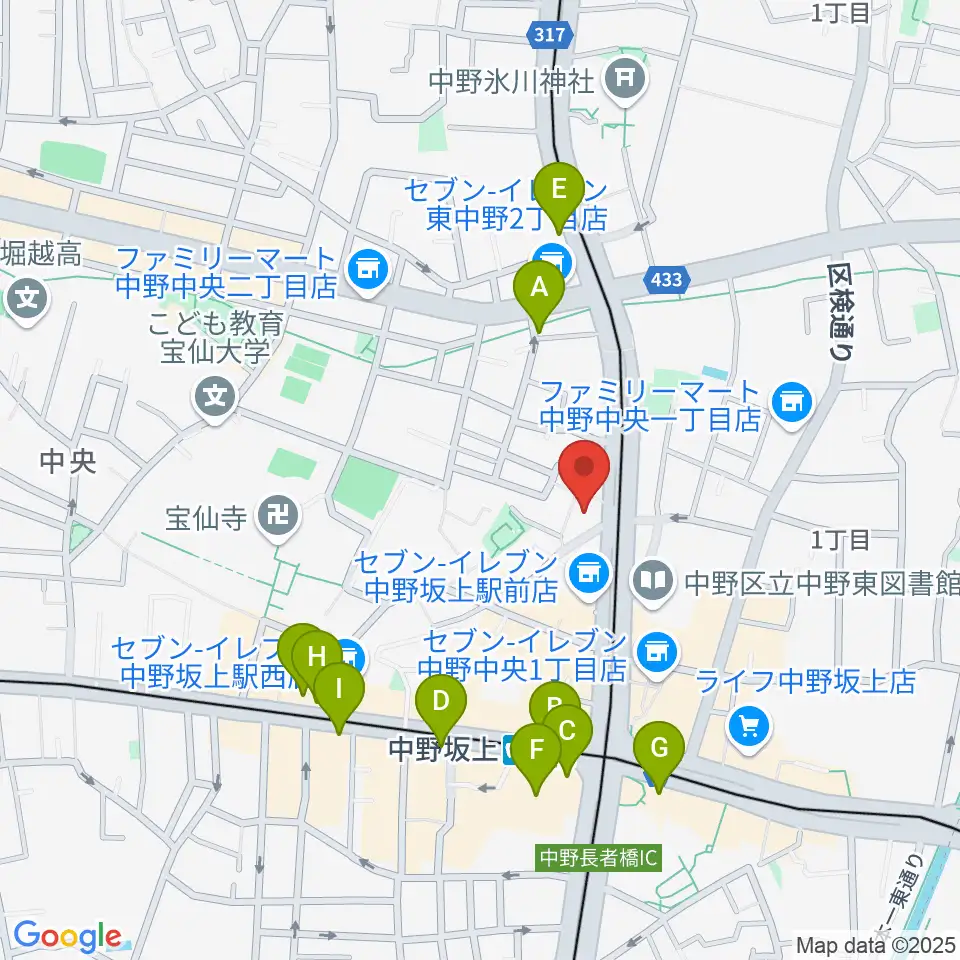 D,IOS中野坂上スタジオ周辺のカフェ一覧地図