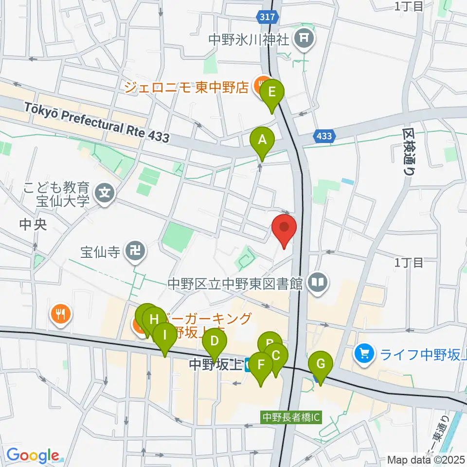 D,IOS中野坂上スタジオ周辺のカフェ一覧地図
