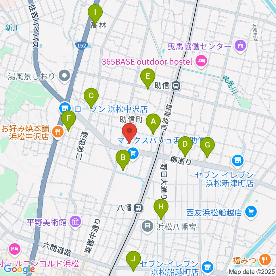 浜松中央センター ヤマハミュージック周辺のカフェ一覧地図