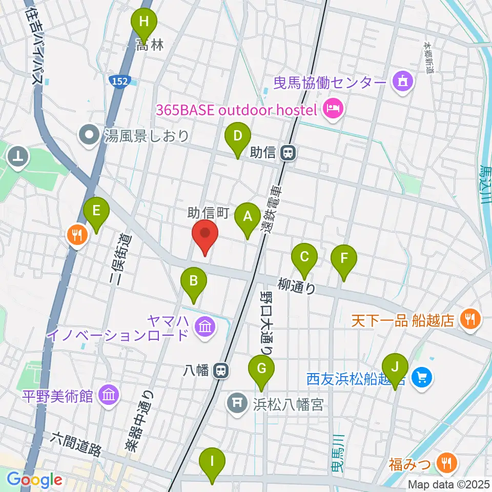 浜松中央センター ヤマハミュージック周辺のカフェ一覧地図
