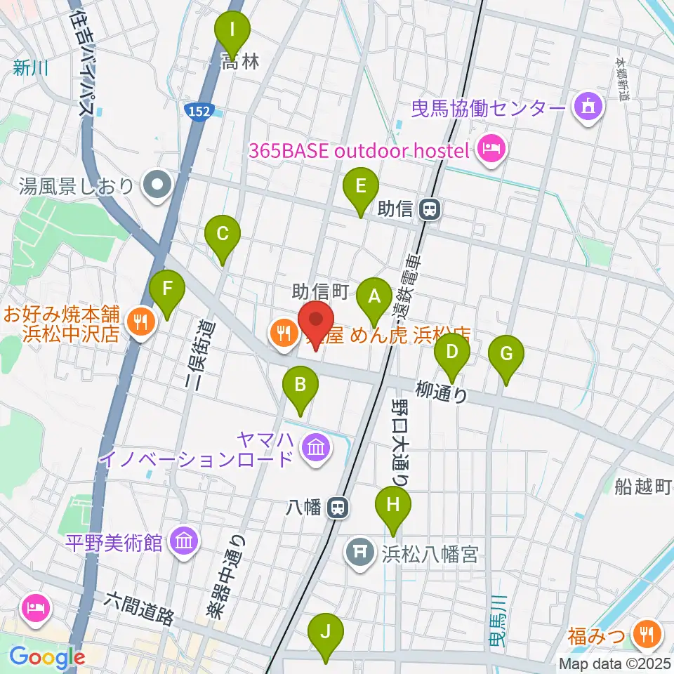浜松中央センター ヤマハミュージック周辺のカフェ一覧地図